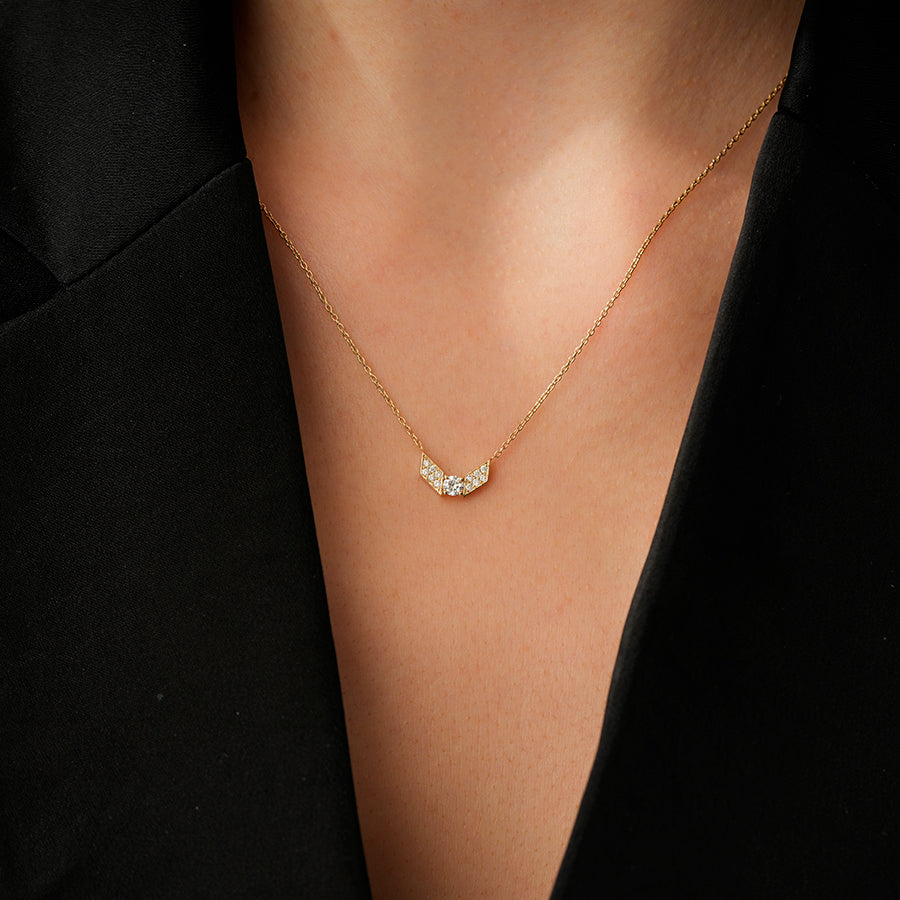 0.21 Karat Diamant Geometrisch Trend Halskette
