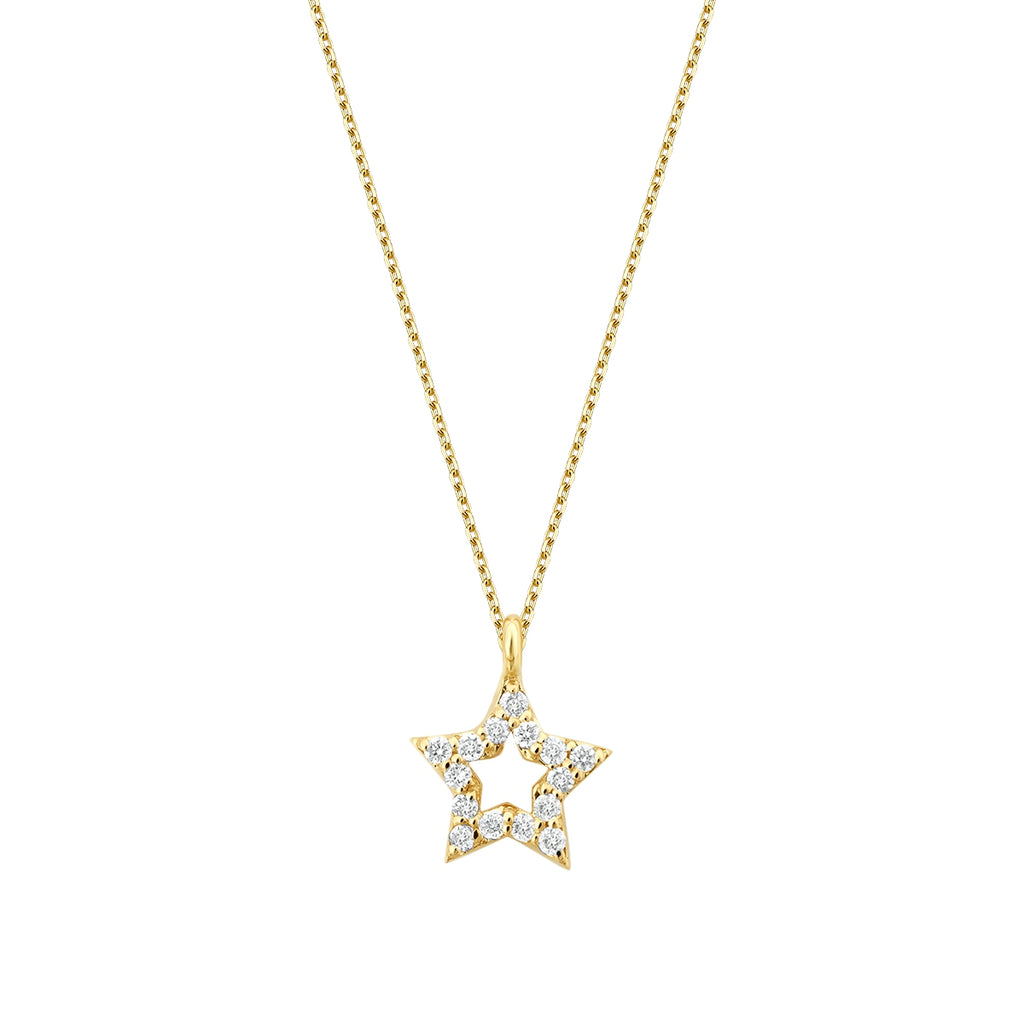 0.07 Karat Diamant Stern Halskette