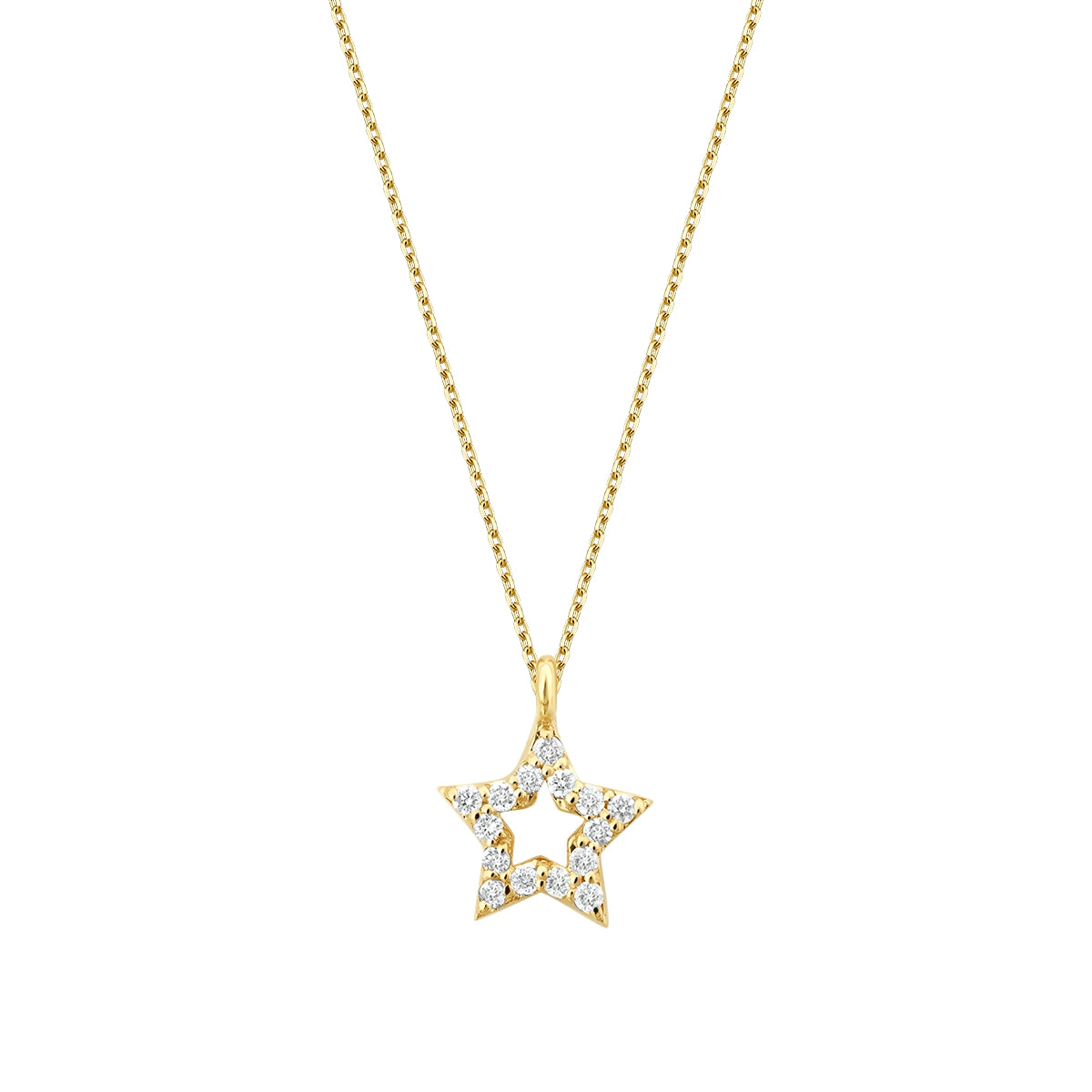 0.07 Karat Diamant Stern Halskette