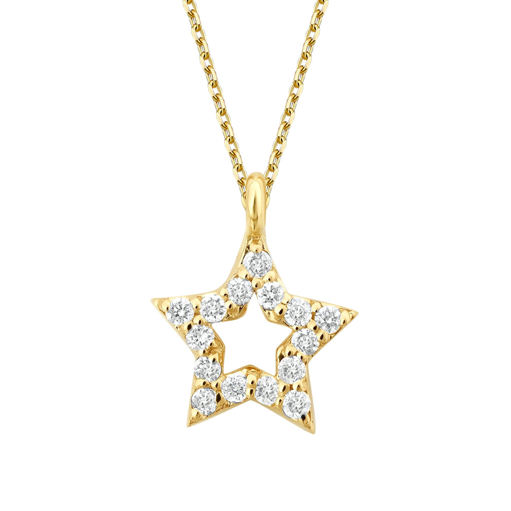 0.07 Karat Diamant Stern Halskette