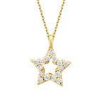 0.07 Karat Diamant Stern Halskette