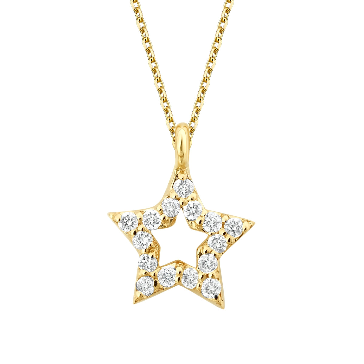 0.07 Karat Diamant Stern Halskette