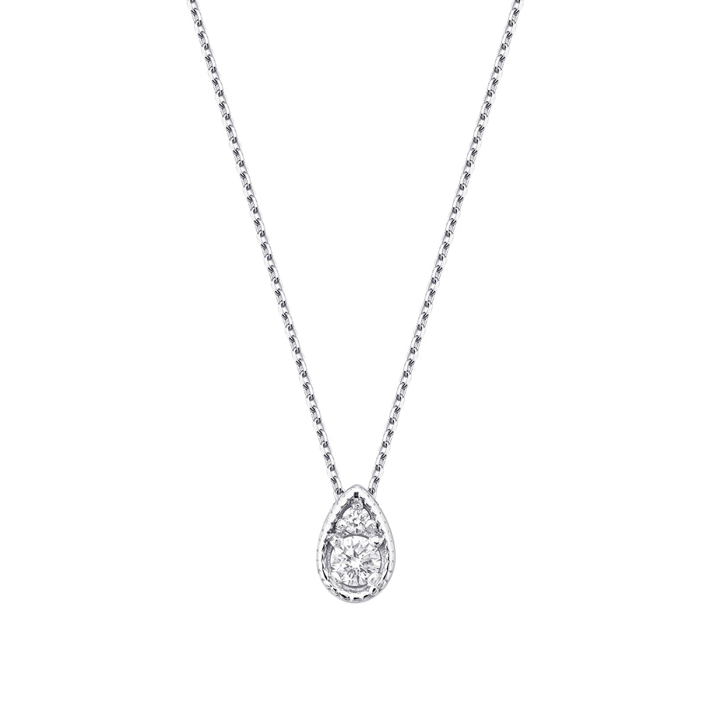 0.06 Karat Diamant Rund Stein Tropfen Halskette