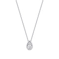 0.06 Karat Diamant Rund Stein Tropfen Halskette