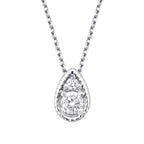 0.06 Karat Diamant Rund Stein Tropfen Halskette