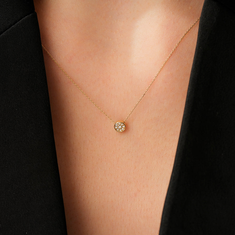 0.06 Karat Diamant Rund Halskette