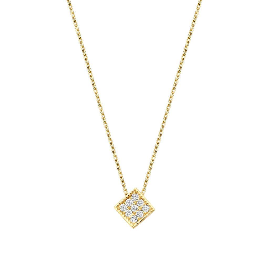 0.05 Karat Diamant Rund Stein Geometrisch Halskette