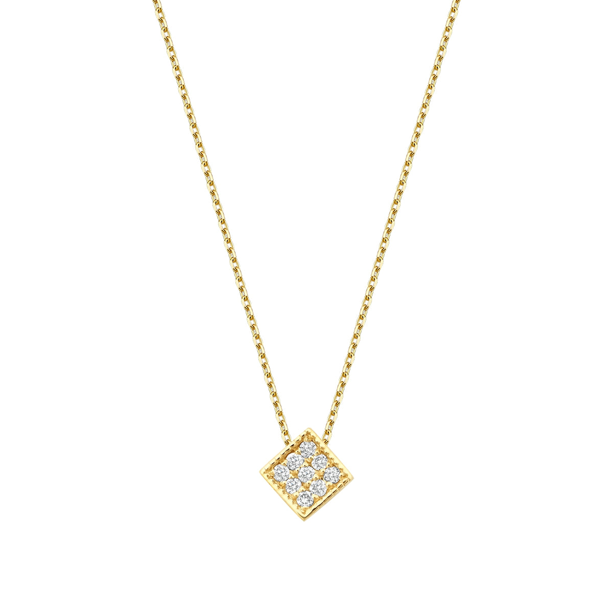 0.05 Karat Diamant Rund Stein Geometrisch Halskette