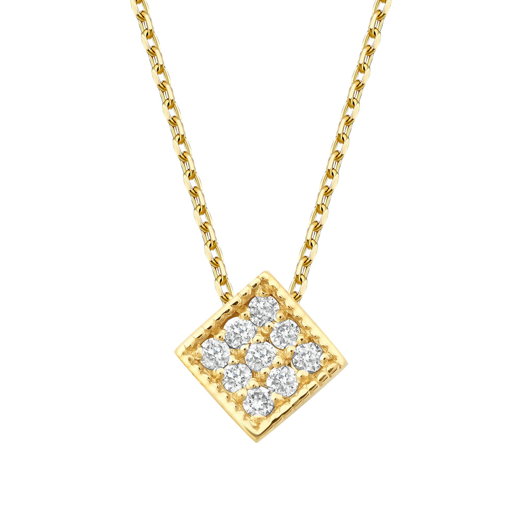 0.05 Karat Diamant Rund Stein Geometrisch Halskette