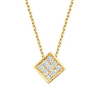 0.05 Karat Diamant Rund Stein Geometrisch Halskette