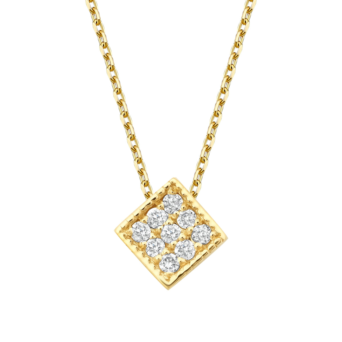0.05 Karat Diamant Rund Stein Geometrisch Halskette