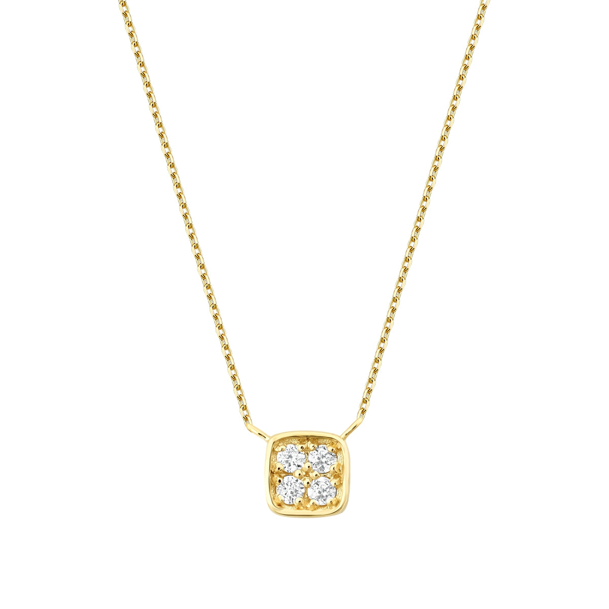 0.05 Karat Diamant Rund Stein Quadrat Halskette