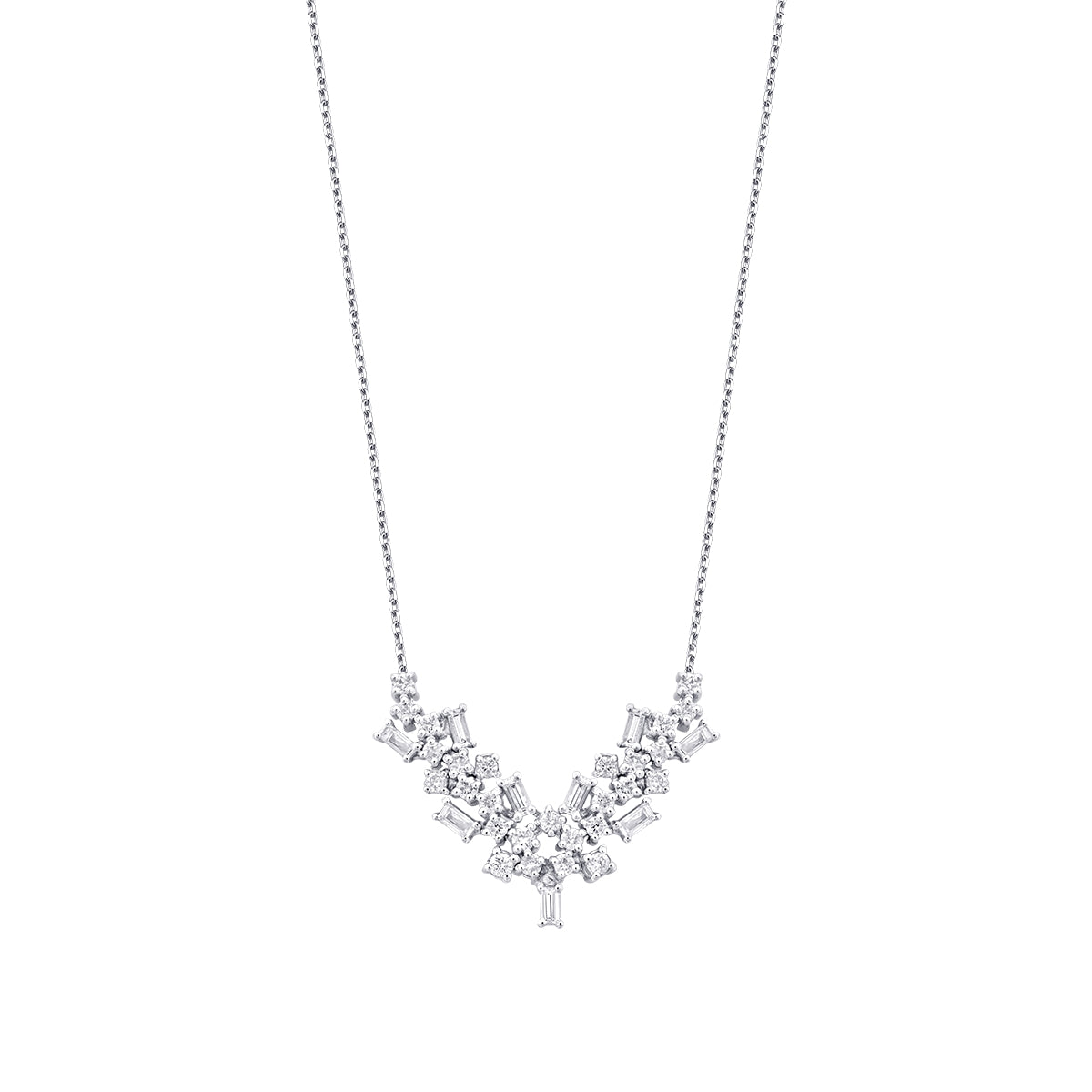 0.82 Karat Diamant Baguette Trend Halskette