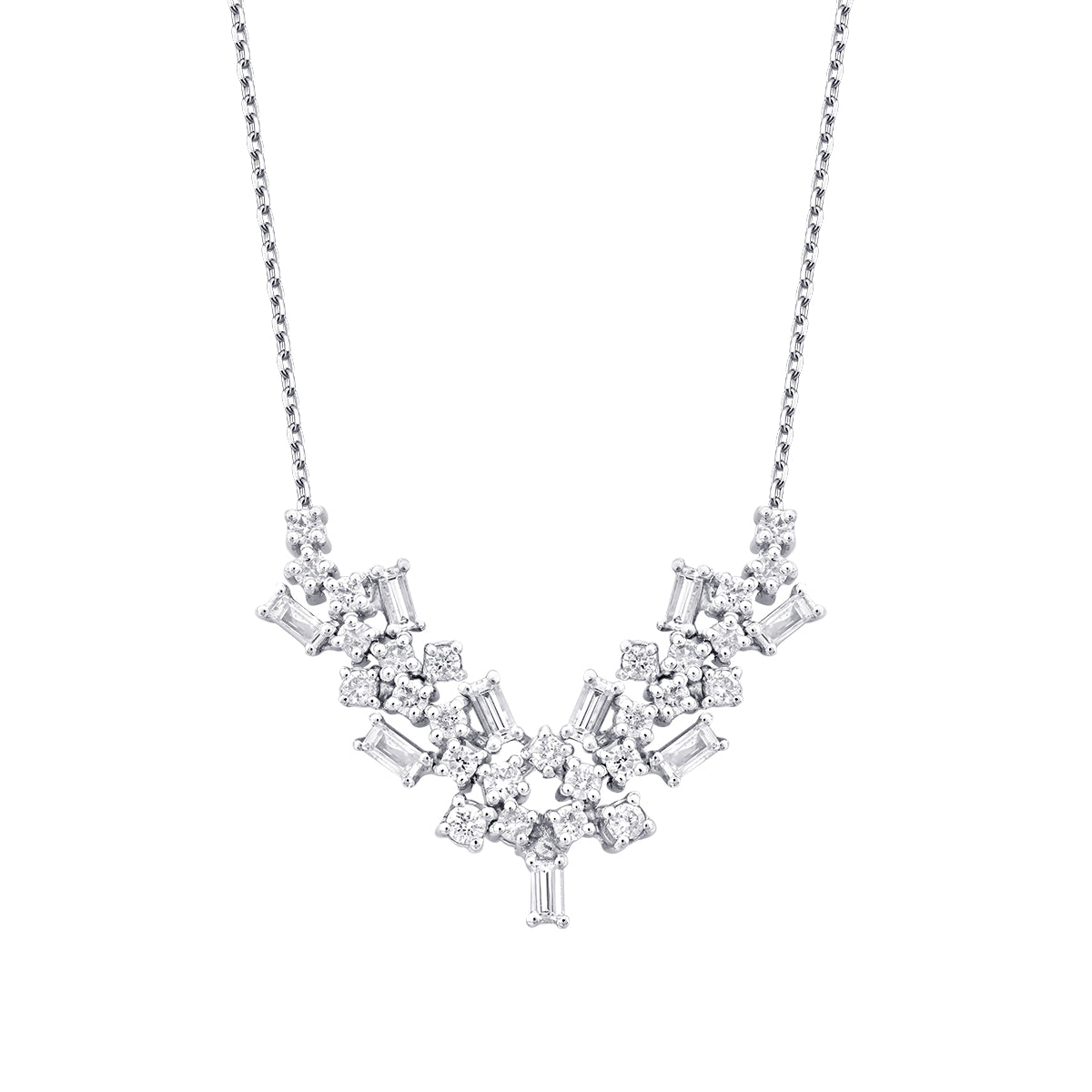 0.82 Karat Diamant Baguette Trend Halskette