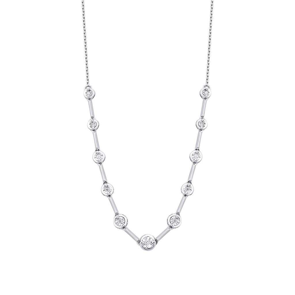 0.05 Karat Diamant Rund Stein Halskette