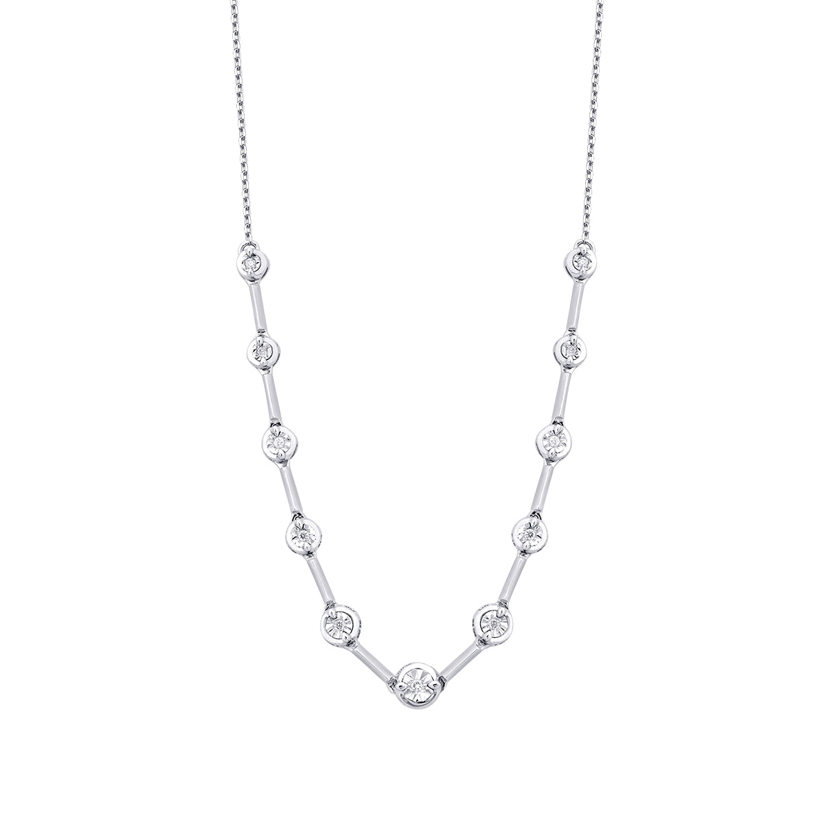 0.05 Karat Diamant Rund Stein Halskette