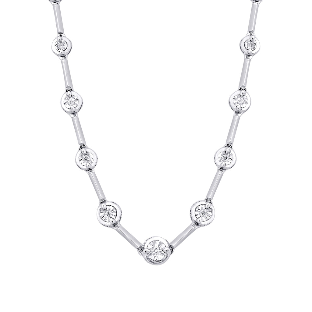 0.05 Karat Diamant Rund Stein Halskette
