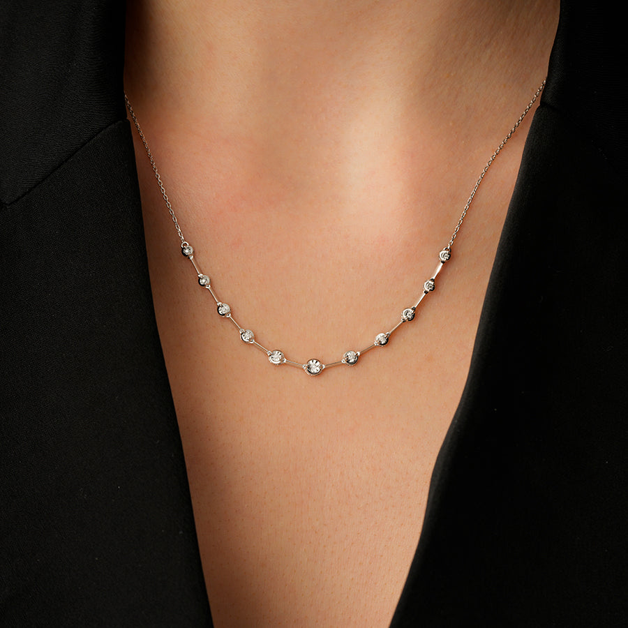 0.05 Karat Diamant Rund Stein Halskette