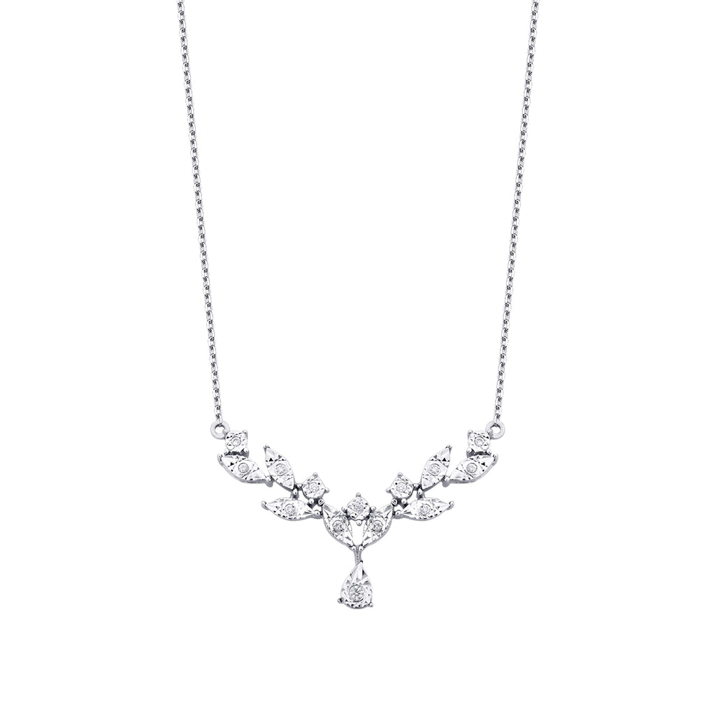 0.07 Karat Diamant Blätter Halskette