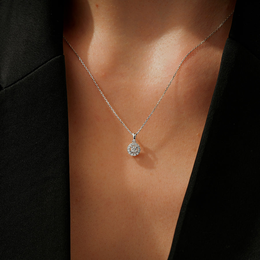 0.20 Karat Diamant Rund Trend Halskette