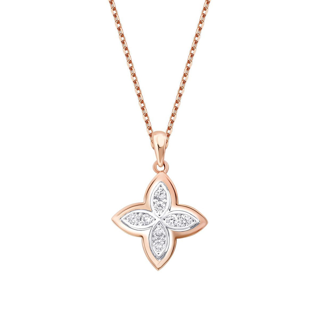 0.14 Karat Diamant Blume Halskette