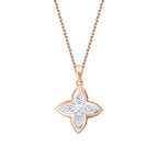 0.14 Karat Diamant Blume Halskette