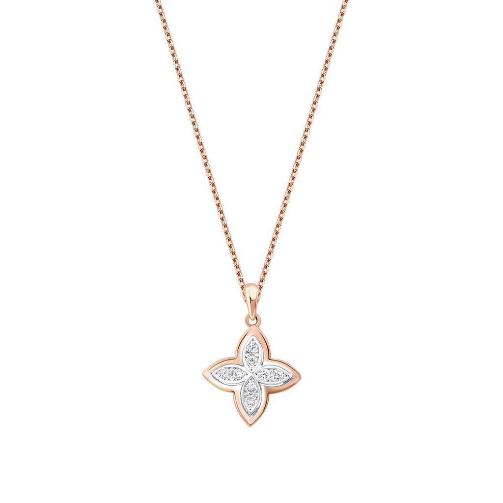 0.14 Karat Diamant Blume Halskette