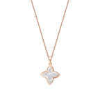 0.14 Karat Diamant Blume Halskette