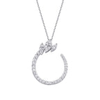 0.54 Karat Diamant Rund Detailreiches Halskette