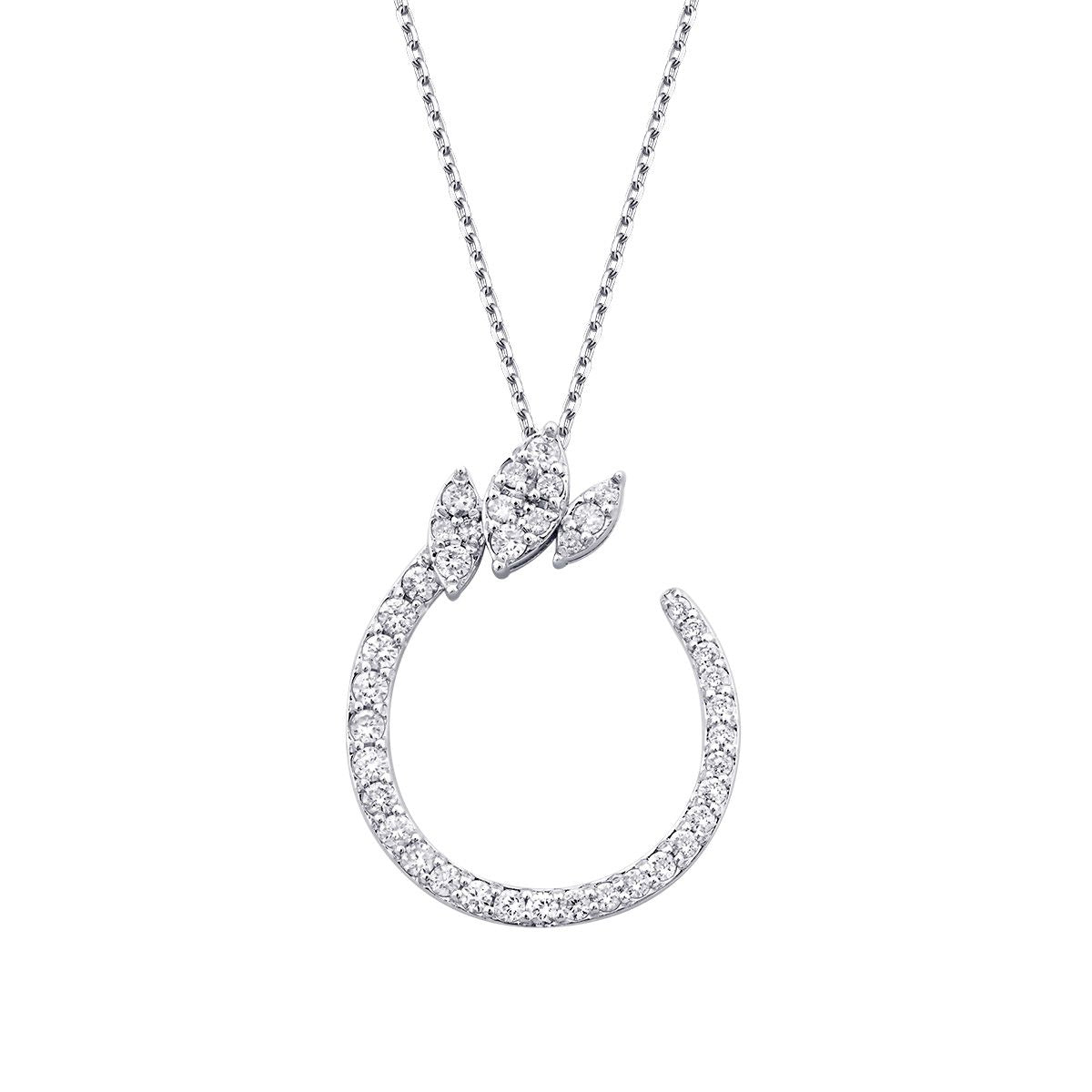 0.54 Karat Diamant Rund Detailreiches Halskette