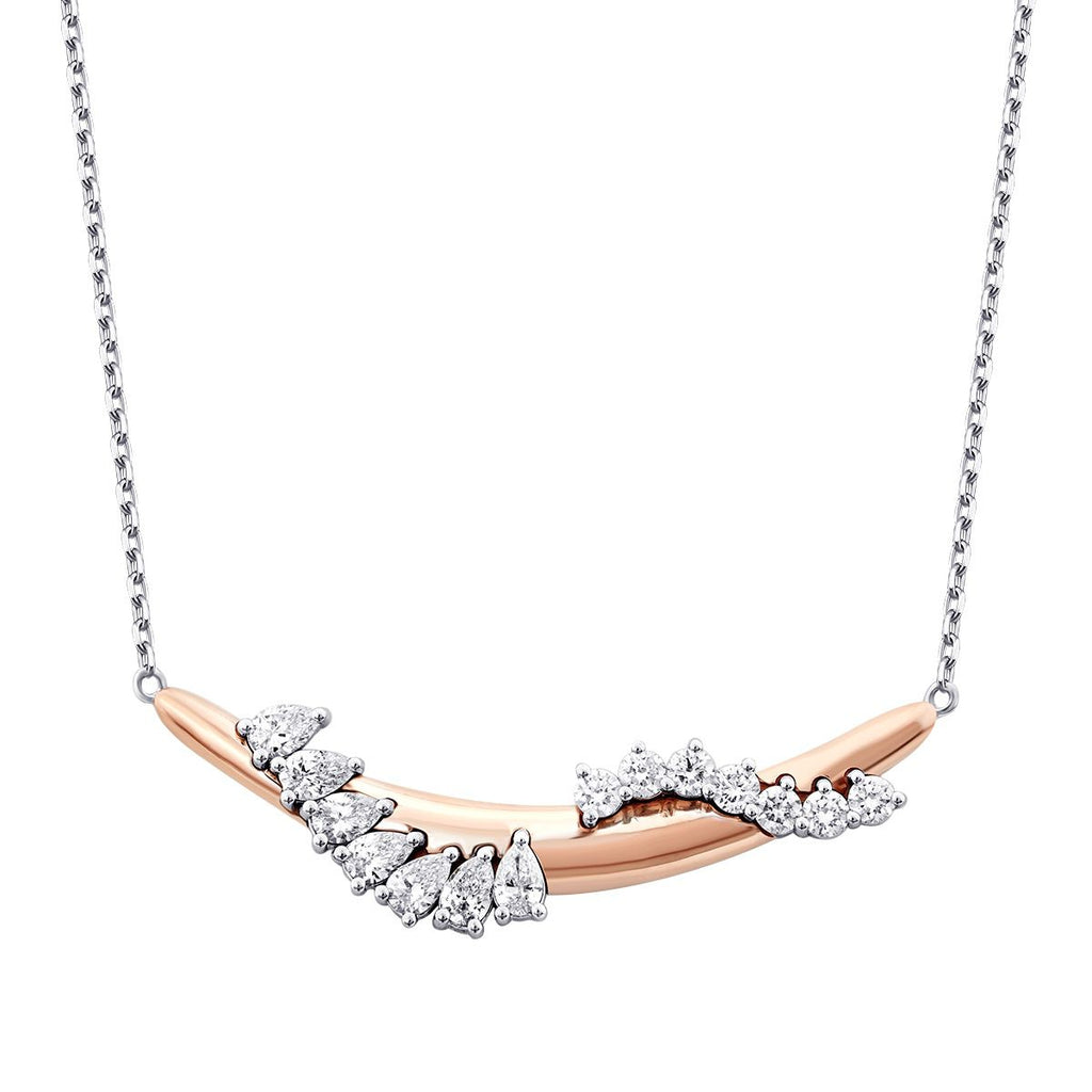 0.91 Karat Diamant Spiral Stein Trend Halskette
