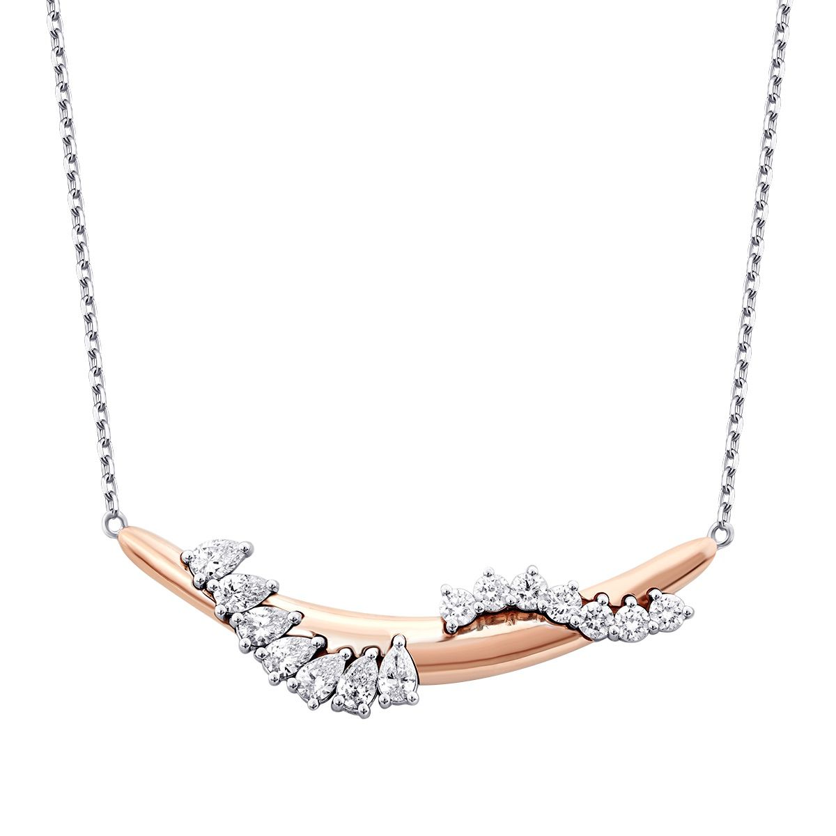 0.91 Karat Diamant Spiral Stein Trend Halskette