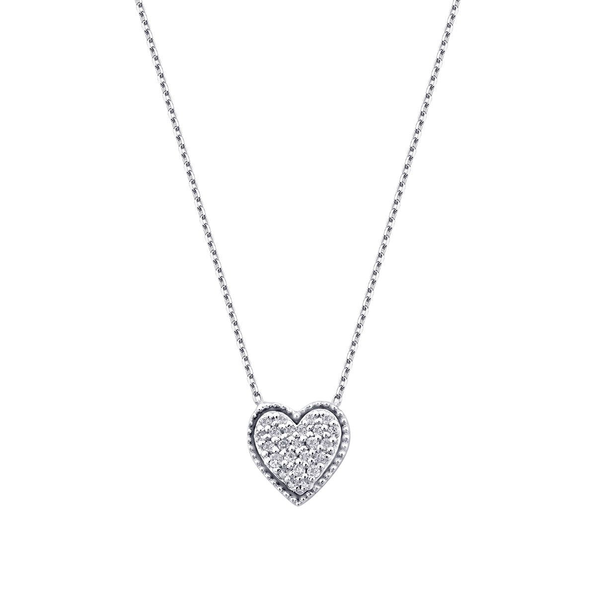 0.09 Karat Diamant Herz Halskette