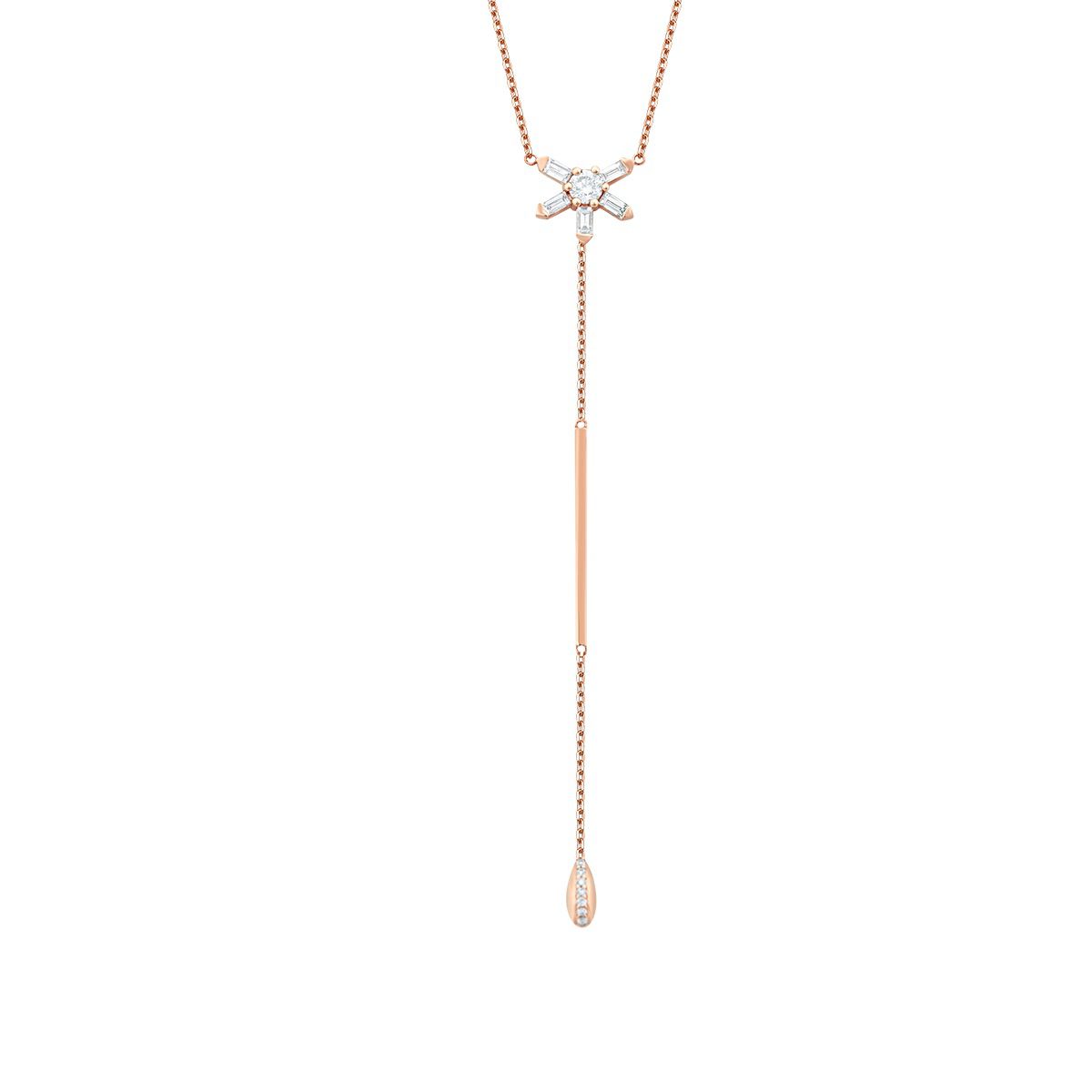 0.45 Karat Diamant Hängende Detailreiches Trend Halskette