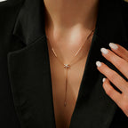 0.45 Karat Diamant Hängende Detailreiches Trend Halskette
