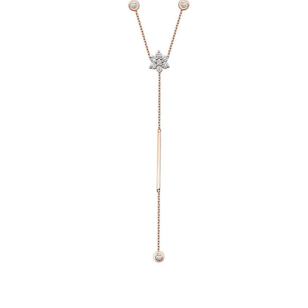 0.53 Karat Diamant Hängende Detailreiches Trend Halskette