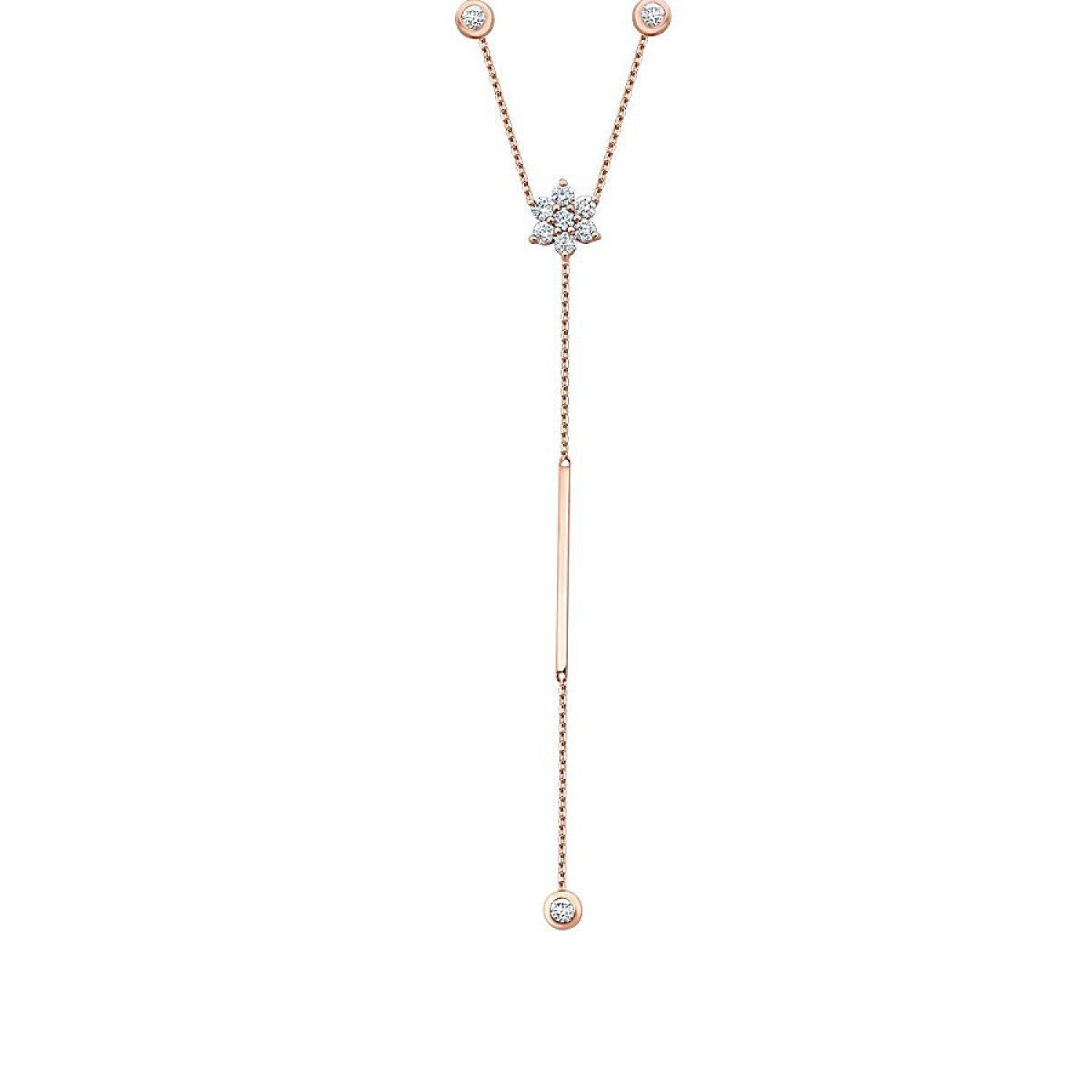 0.53 Karat Diamant Hängende Detailreiches Trend Halskette