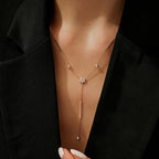 0.53 Karat Diamant Hängende Detailreiches Trend Halskette