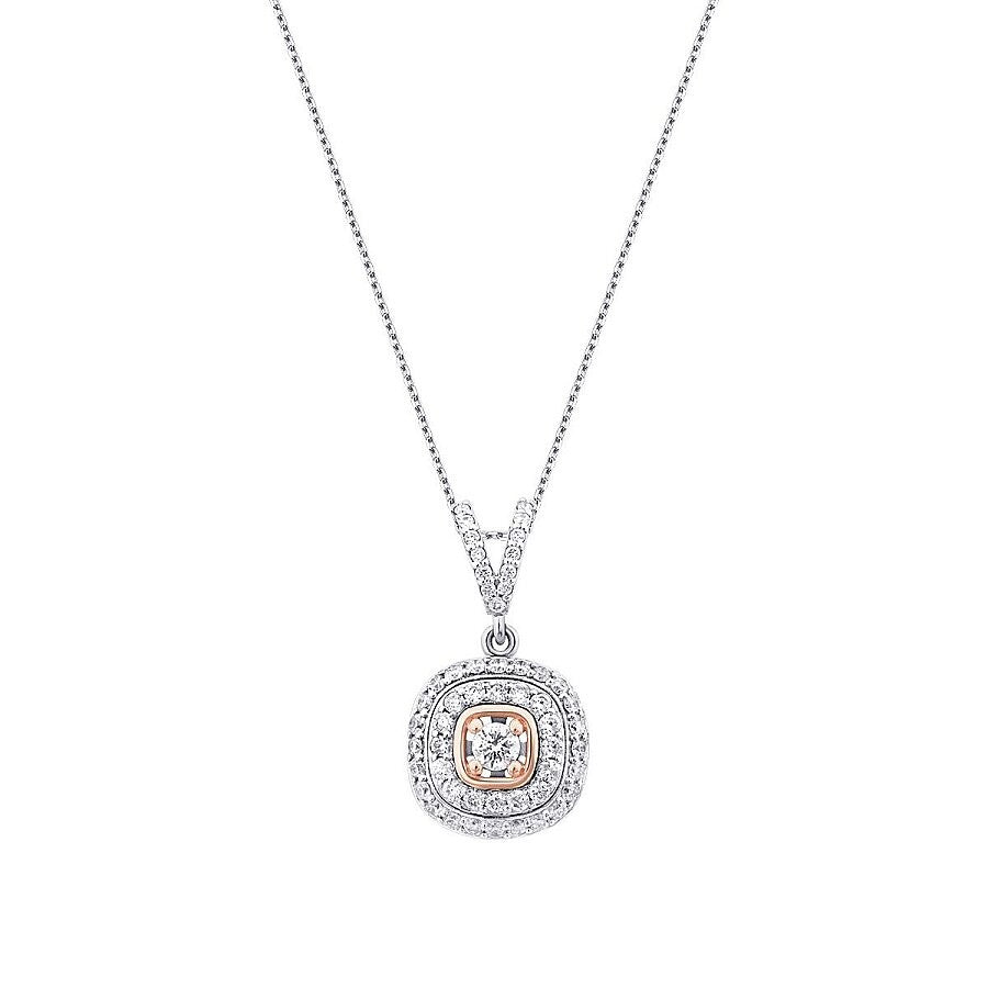 0.52 Karat Diamant Zweifarbig Halskette