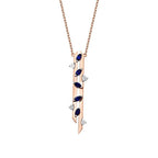0.62 Karat Diamant Lang Saphir Halskette