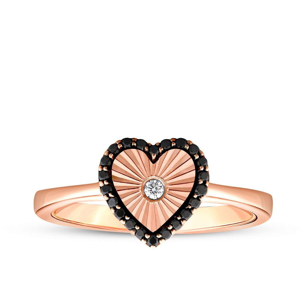 0.15 Karat Diamant and Stein Herz Ring