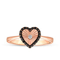 0.15 Karat Diamant and Stein Herz Ring