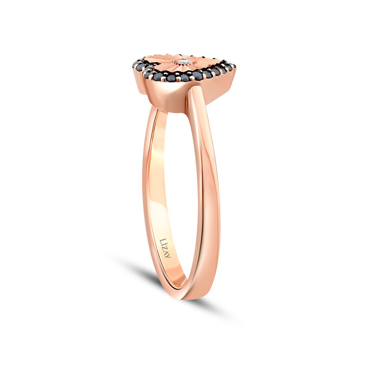 0.15 Karat Diamant and Stein Herz Ring