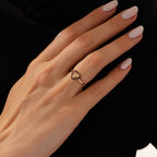 0.15 Karat Diamant and Stein Herz Ring