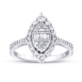 0.65 Karat Diamant Baguette Tropfen Ring