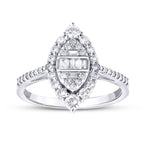 0.65 Karat Diamant Baguette Tropfen Ring