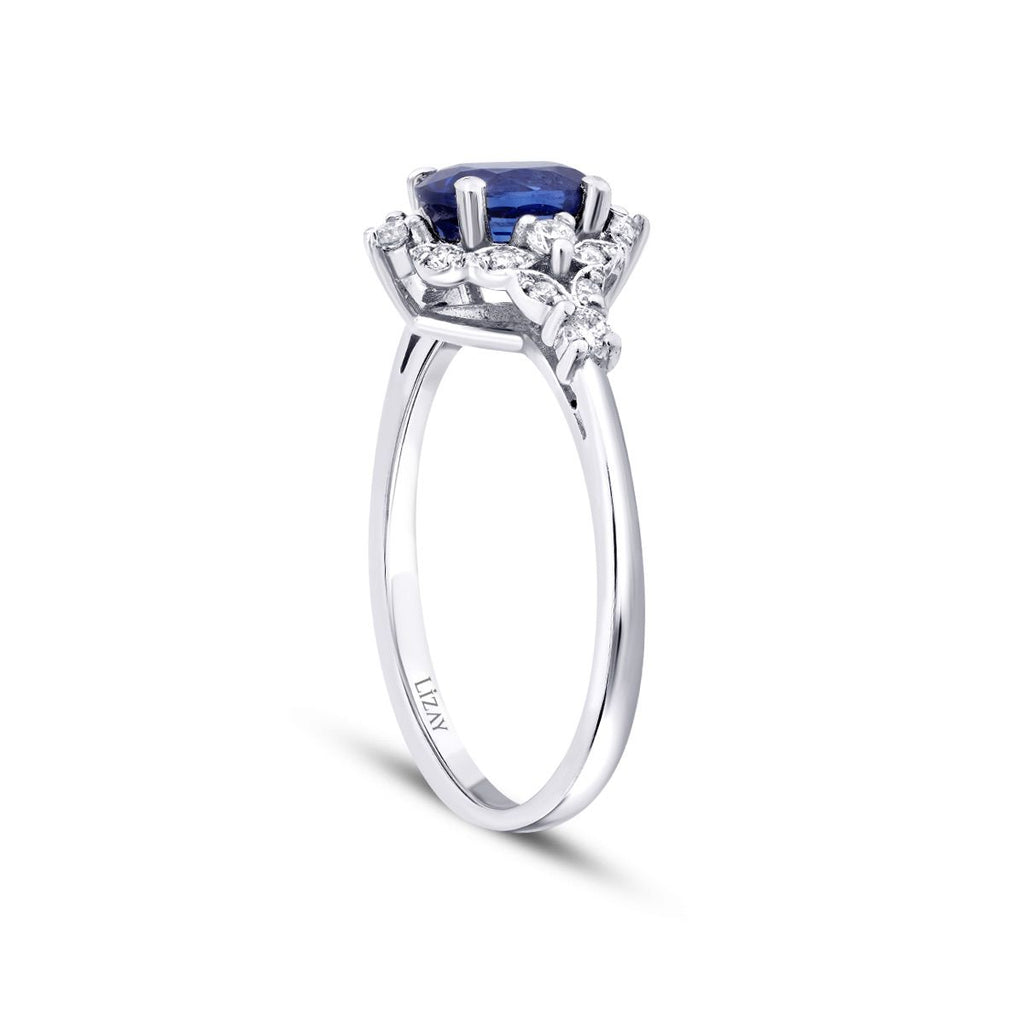 1.25 Karat Diamant Oval Saphir Ring