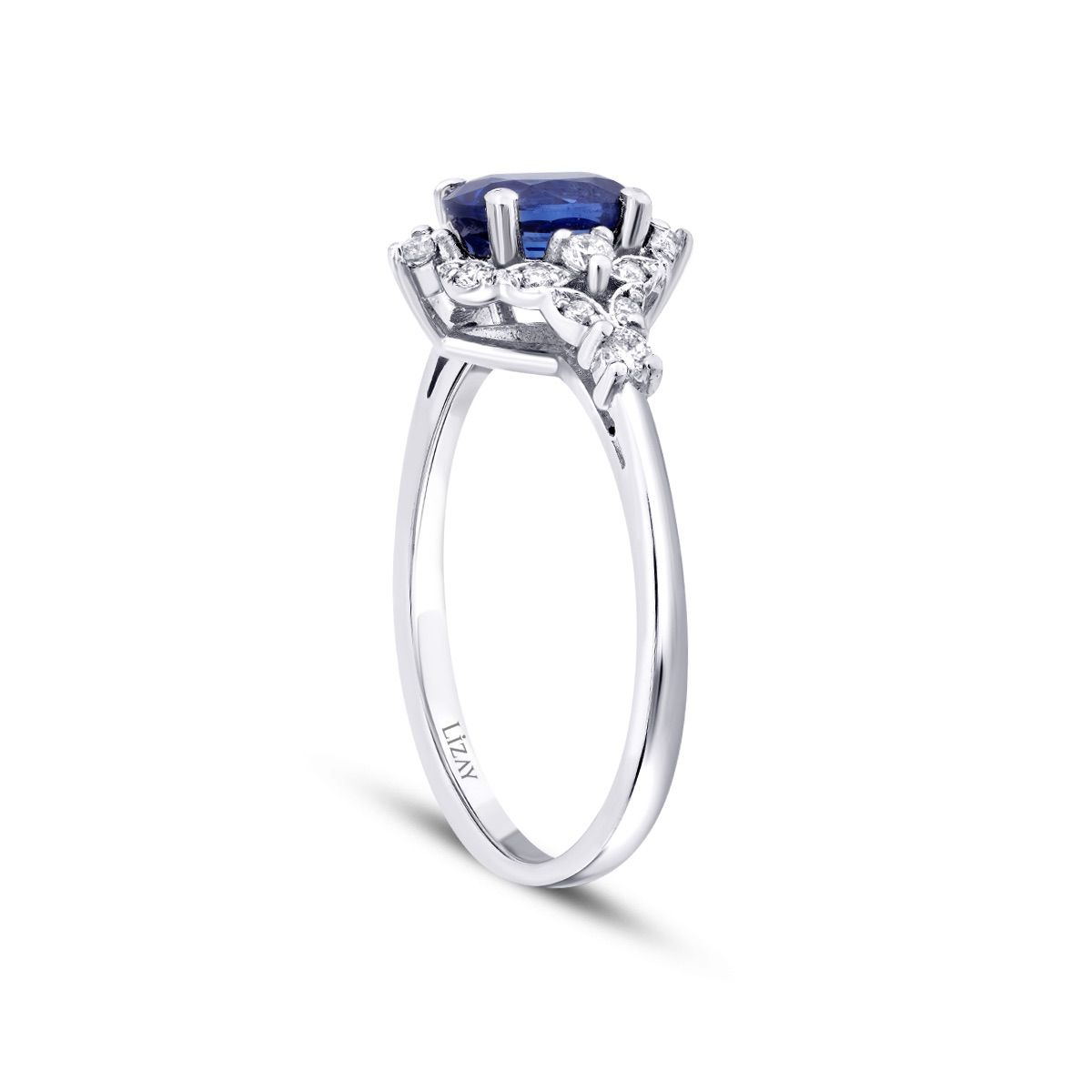 1.25 Karat Diamant Oval Saphir Ring