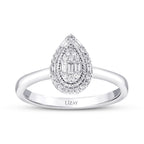 0.17 Karat Diamant Baguette Tropfen Trend Ring