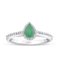 0.59 Karat Diamant Tropfen Smaragd Ring